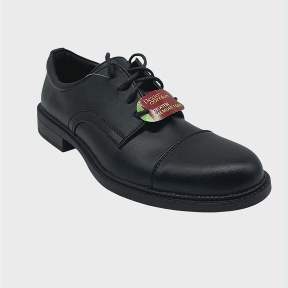 BNWT Dexter Comfort Black Archer Cap-Toe Dress Shoes - Picture 3 of 5